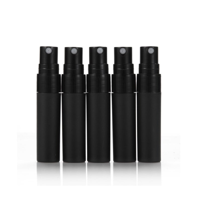 Elfenstall- Cool Black 25pcs 5ml 1/6OZ Atomizer Empty Matte Plastic Fine Mist Spray bottle Refillable Fragrance Perfume Scent Sample Bottle for Travel Party Makeup Tool - Image 3